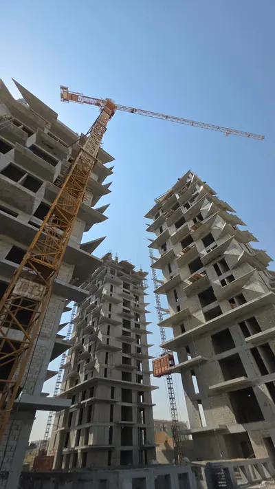High-rise towers under construction