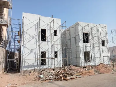 Residential villas with access scaffolding